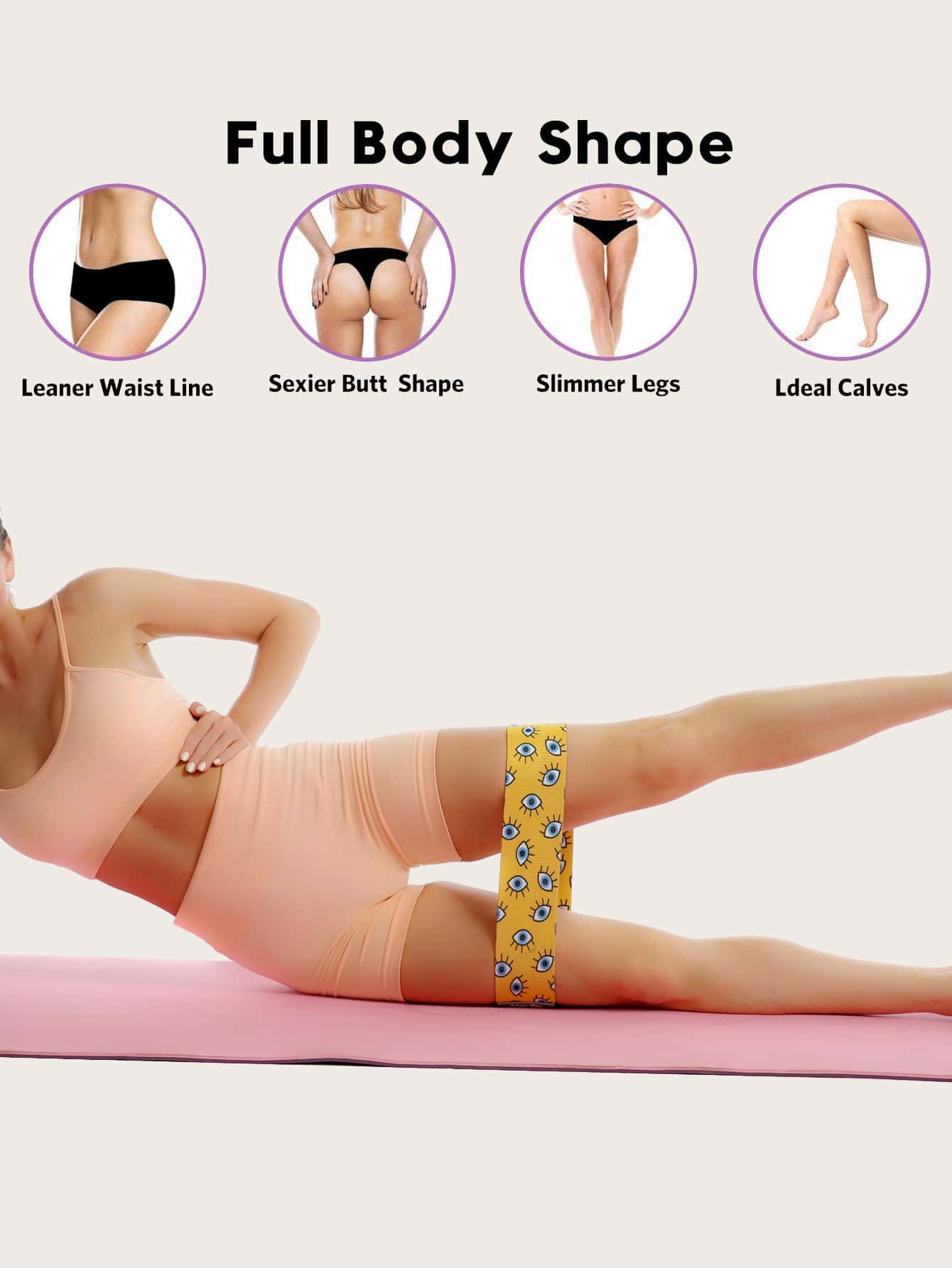 Eye Pattern Buttocks Workout Resistance Band