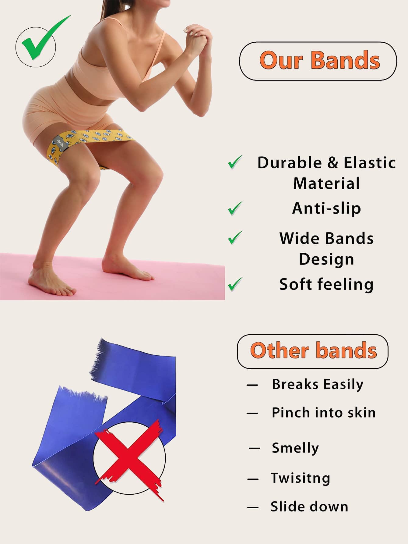 Eye Pattern Buttocks Workout Resistance Band