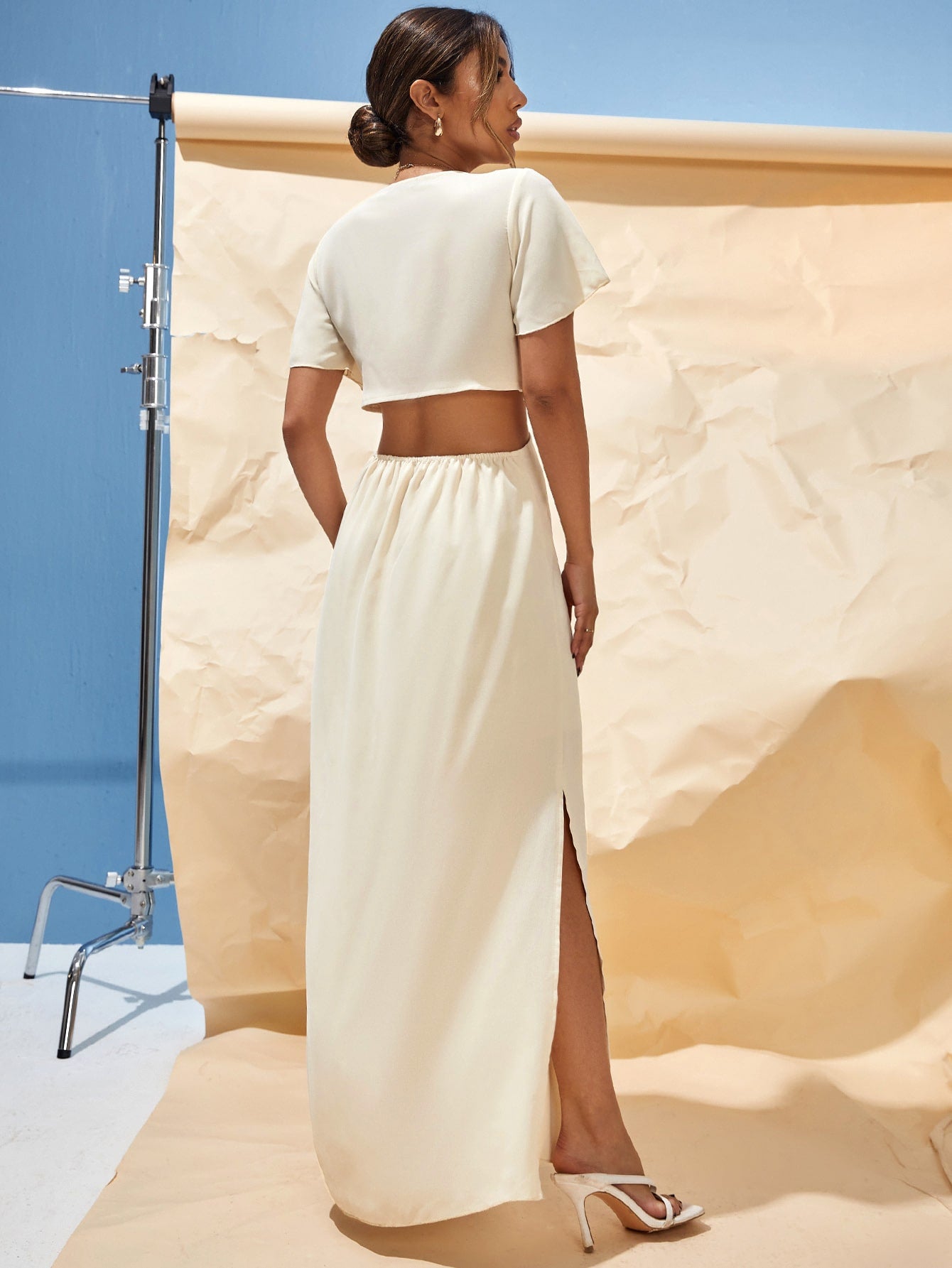 Tie Front Split Hem Dress