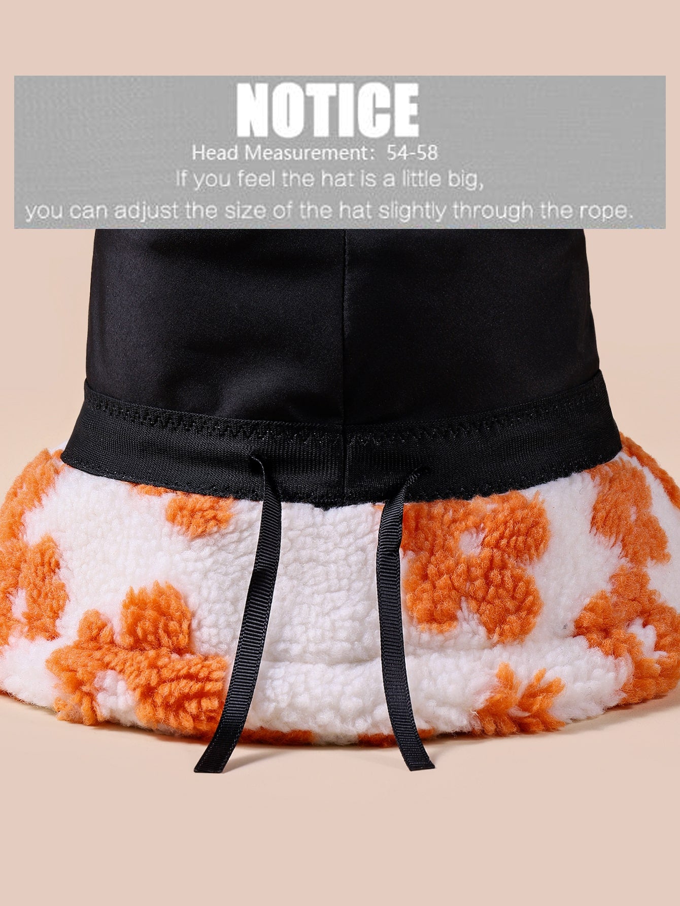 Flower Print Fuzzy Bucket Hat