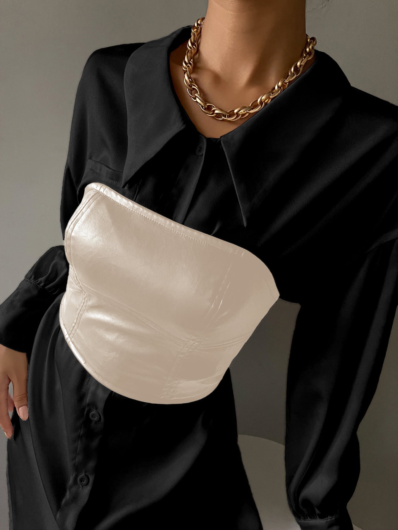 Crop PU Leather Tube Top