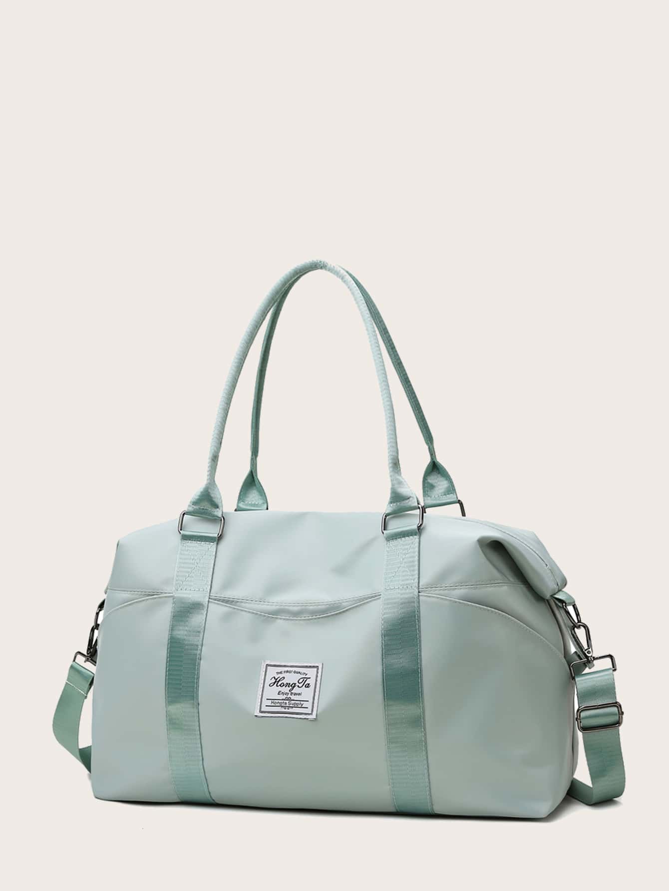 Letter Patch Waterproof Duffle Bag