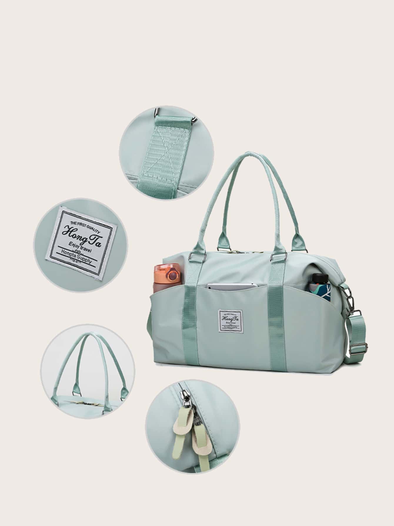 Letter Patch Waterproof Duffle Bag