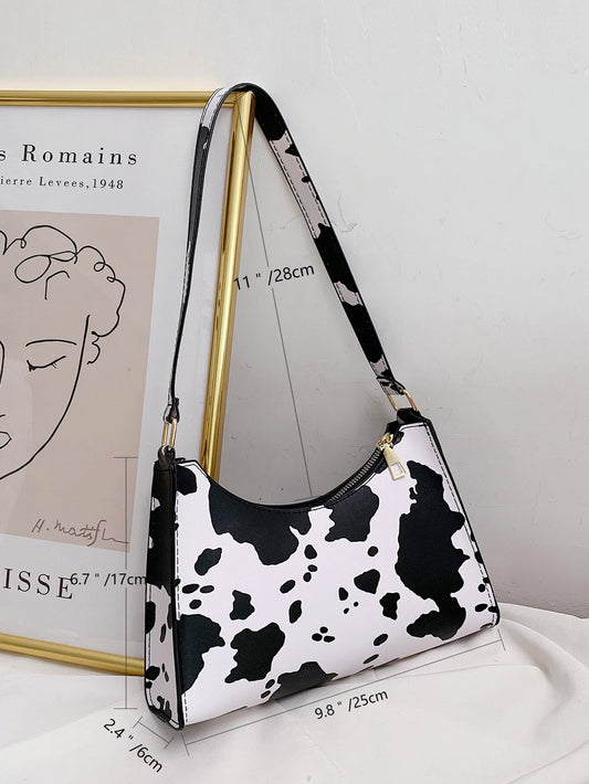 Cow Pattern Baguette Bag