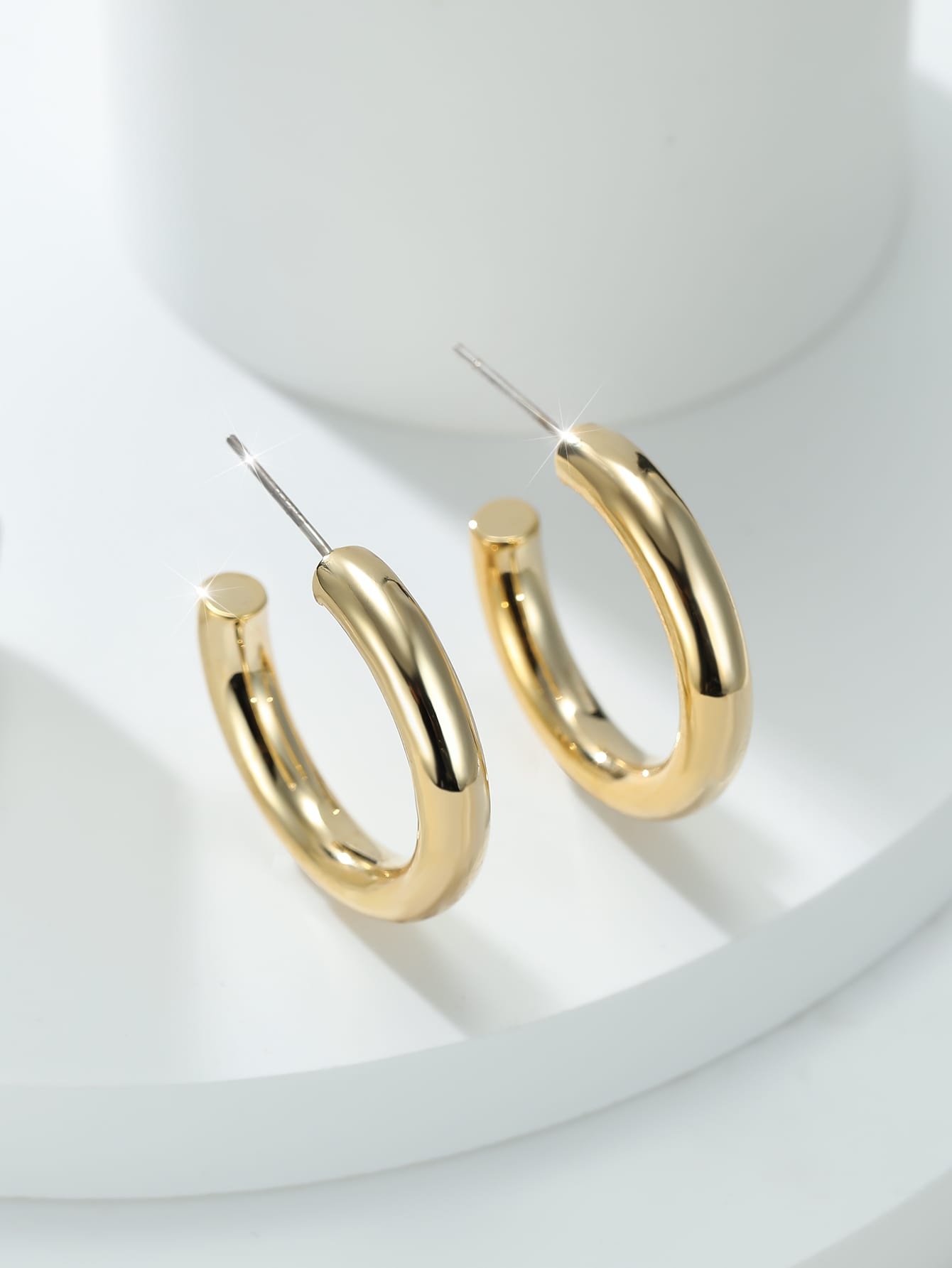 18K Gold Plated Open Hoop Earrings