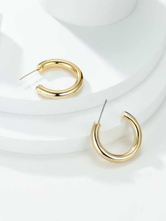 18K Gold Plated Open Hoop Earrings