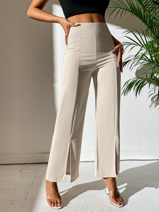 PETITE Split Hem Straight Leg Pants